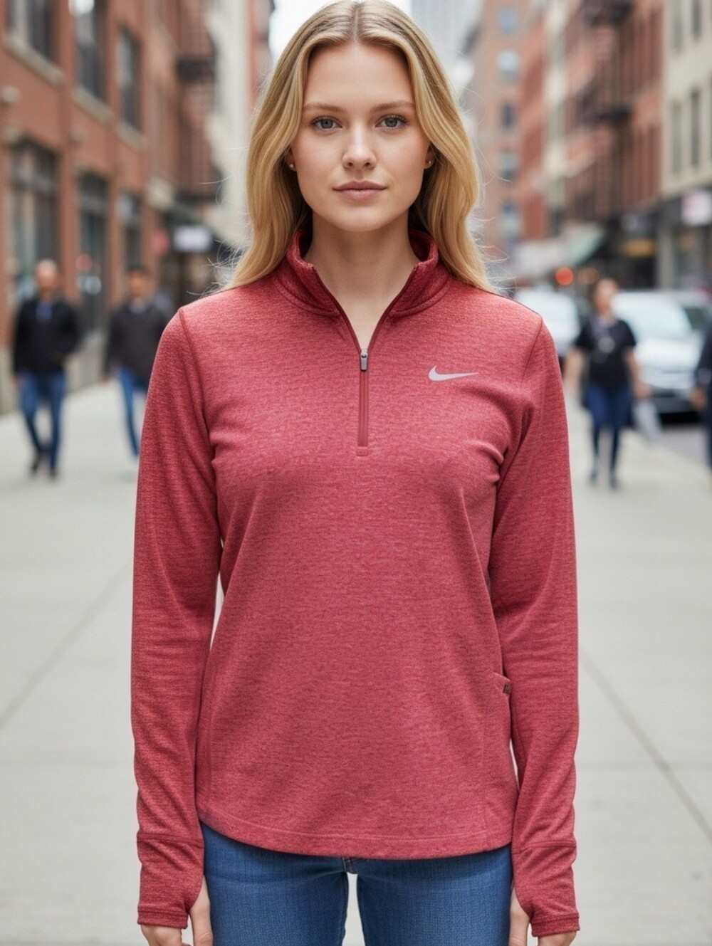 Nike Running Women's Size Small Drifit Performance Qrt Zip Athletic Training